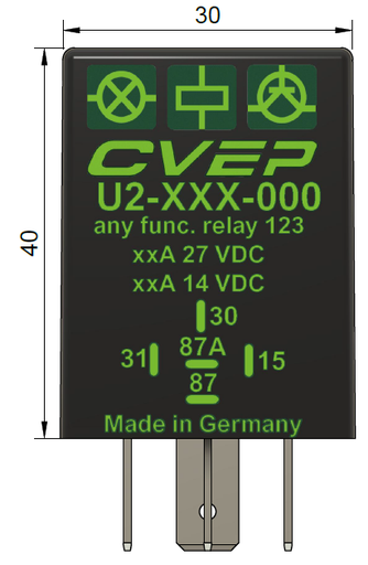 [U2-L15-900] Timer relay 12V, 1...30min, drop-out delayed, adjustable with two potentiometers (coarse/fine), supplied via KL30